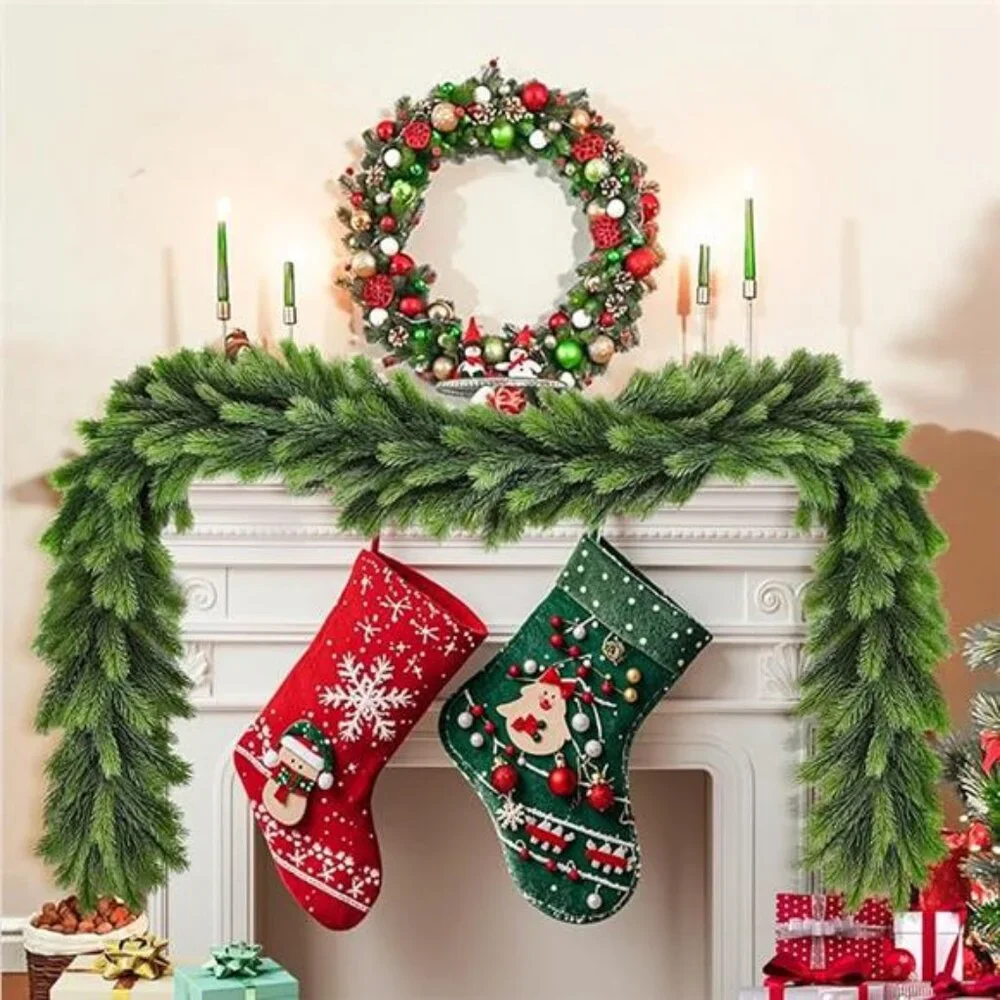 6FT Christmas Norfolk Pine Garland - Real Touch Norfolk Pine Artificial Faux